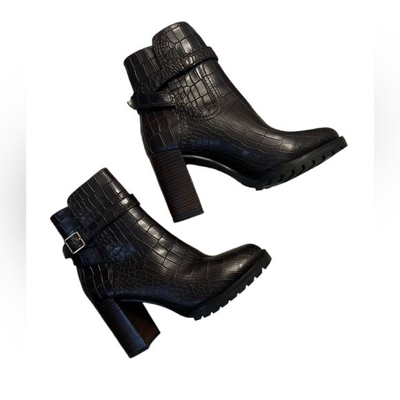 NWOT Women's Paige Nadine Faux Shearling Croc Booties – Sz 9 - Picture 3 of 6